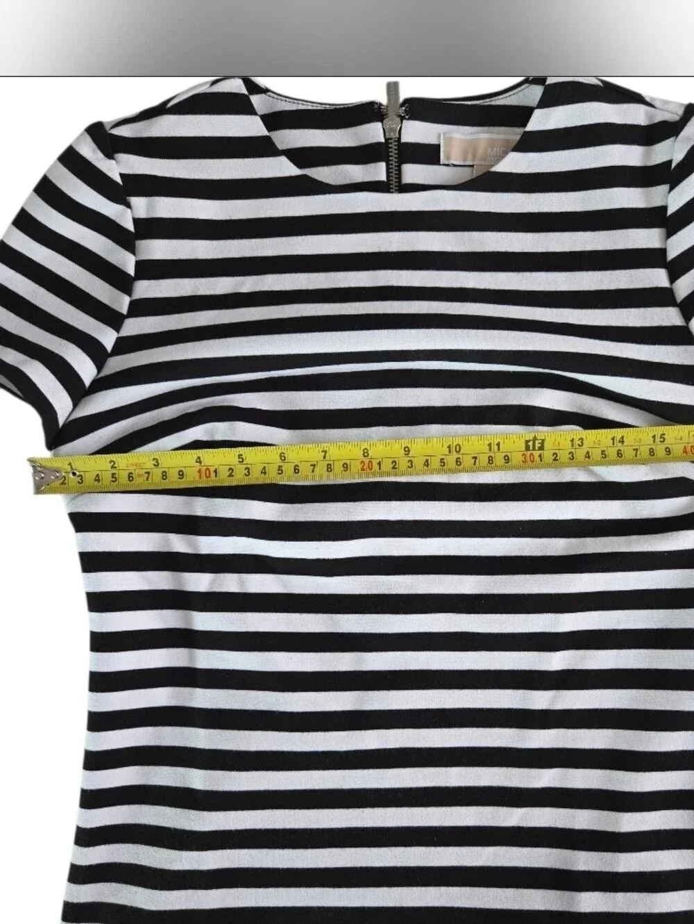 Michael Kors Black and White Striped Short Sleeve Tee Size S
